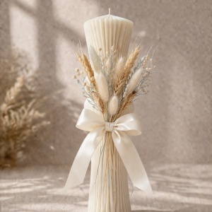 Lumanare de botez tip clepsidra Bow Ivory