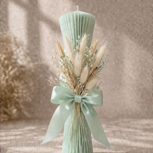 Lumanare de botez tip clepsidra Bow Mint