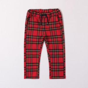 pantaloni carouri craciun baieti iDo 7468 fata