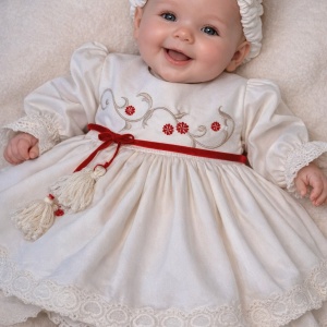 Rochie de botez cu brodarie Alessia