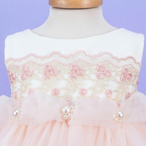 Rochita botez cu aplicatie dantela Juicy Blush - Img 3