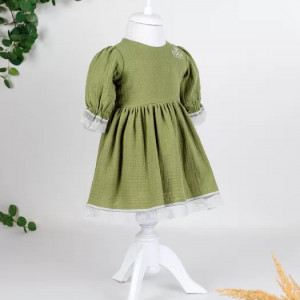 Rochita din muselina olive - Img 2