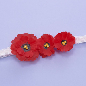 Set botez 3 piese brodat Poppy Field - Img 2