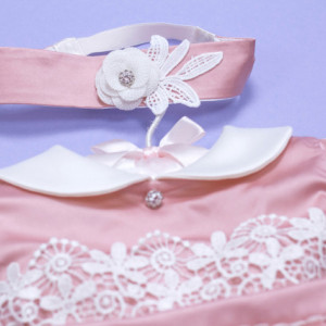 Set botez 4 piese Pinkie Silk - Img 2