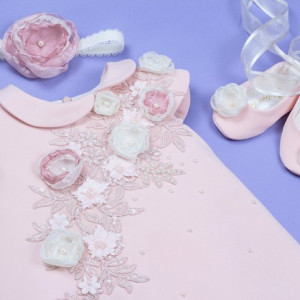 Set botez 4 piese Silk Petals - Img 7