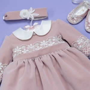 Set botez catifea roz pudra ‘Autumn in Velvet’ - Img 2