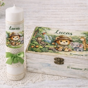 trusou botez cutie lemn jungle