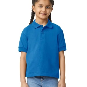 Tricou polo scoala unisex Gildan albastru regal