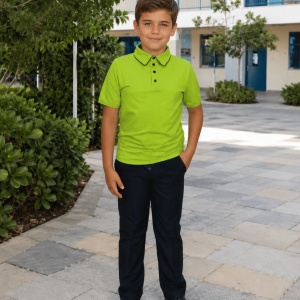 Tricou polo verde scoala Andreas