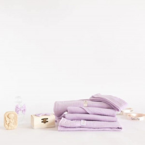 Trusou botez lux din muselina lavender - Img 5