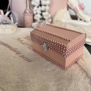 Trusou botez personalizat Cotton Flower Powder Pink - Img 3