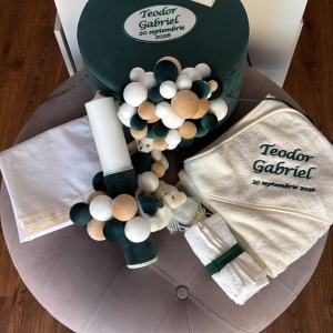Trusou botez premium Velvet Smarald Green