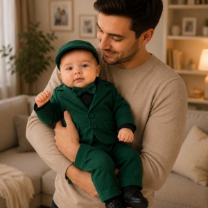 costum-botez-bebe-verde