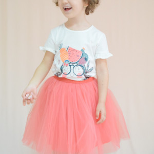 Fustita din tulle Karina Living Coral - Img 6