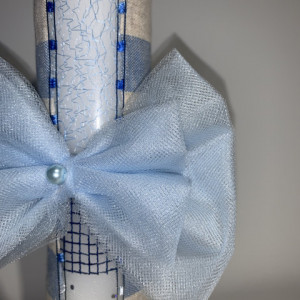 Lumanare botez Big Blue Bow - Img 2