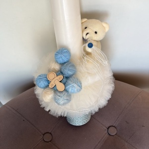 Lumanare botez Blue Balloon