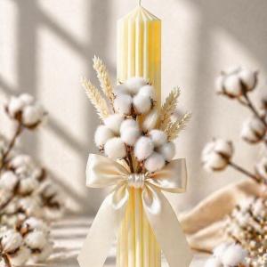 Lumanare de botez Cotton Flower Yellow