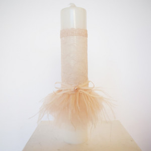 Lumanare de botez Feather Treasure