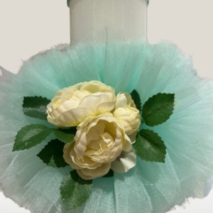 Lumanare de botez Flower mint green - Img 3