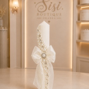 Lumanare de botez Luxe Ivoire