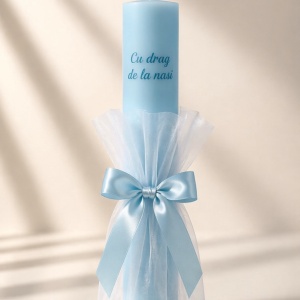 Lumanare de botez personalizata Baby Blue