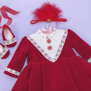 Set botez 3 piese Red Velvet - Img 2