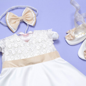 Set botez 4 piese Ivory Bow - Img 7