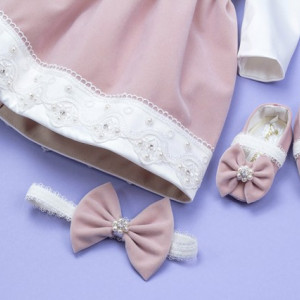 Set botez roz pudra ‘Charlotte in Velvet Pink’ - Img 2