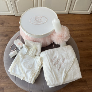 Trusou botez complet Little Pearl baby pink - Img 2