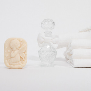 Trusou botez lux din muselina white - Img 4