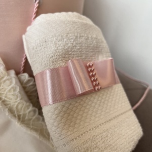 Trusou botez personalizat Cotton Flower Powder Pink - Img 4