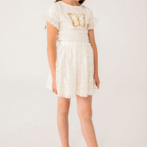 fusta alba Boboli 726320 dantela