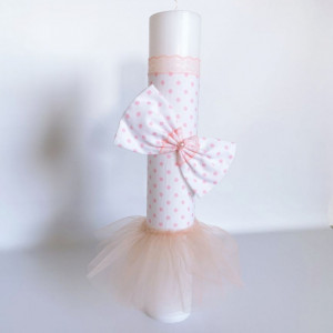 Lumanare botez fete Polka Dot