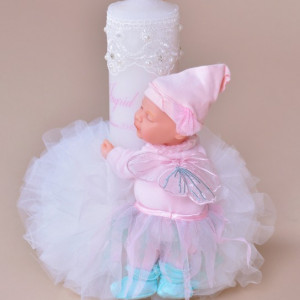 Lumanare botez personalizata bebelus jucarie - Img 2