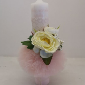 Lumanare botez White Rose