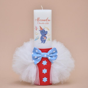 Lumanare de botez personalizat Happy Hippo