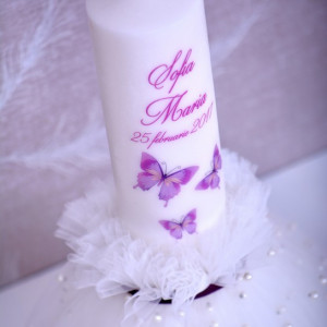 Lumanare de botez personalizata Fluturasi - Img 2