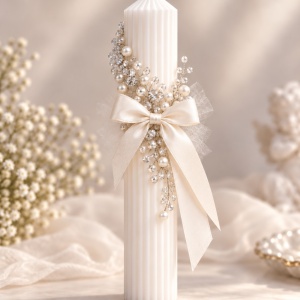 Lumanare de botez Precious Ivoire