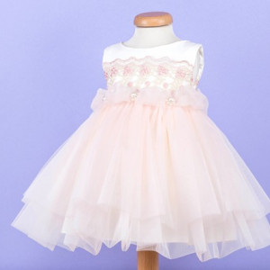 Rochita botez cu aplicatie dantela Juicy Blush - Img 4