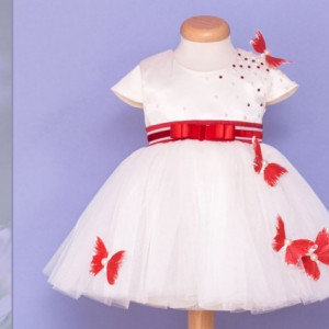 Rochita botez Sweet Red Butterfly