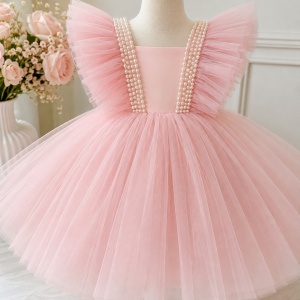 Rochita de botez Emma Powder Rose