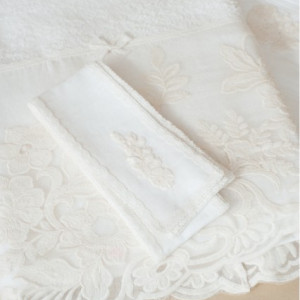 Set de botez pentru bebe cu voal brodat Grace