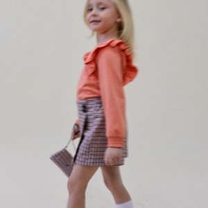Set fusta pantalon bluza si gentuta iDo 7620 portocalie - Img 5