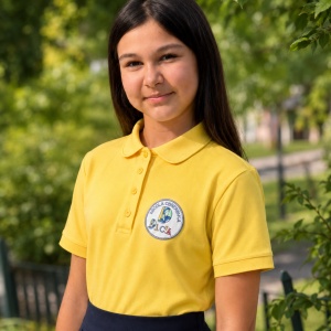 Tricou polo scoala Gabriella galben pai