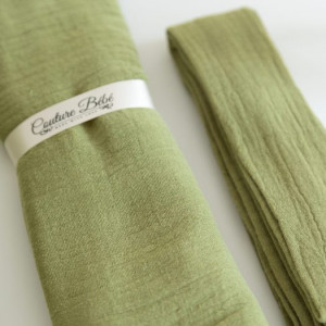 Trusou botez lux din muselina khaki - Img 3