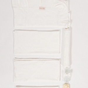 Trusou botez lux din muselina white - Img 5