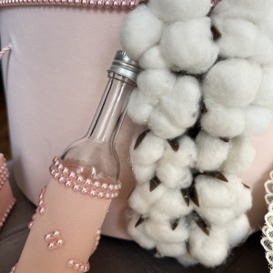 Trusou botez personalizat Cotton Flower Powder Pink - Img 5