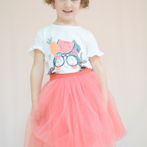 Fustita din tulle Karina Living Coral - Img 7