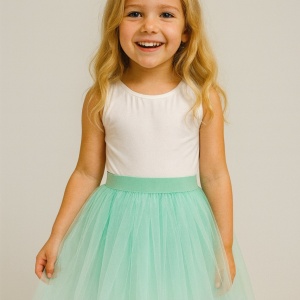 Fustita din tulle Karina Pastel Turquoise