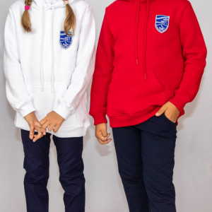 Hanorac Unisex rosu pentru Liceul Iuliu Maniu Oradea - Img 2